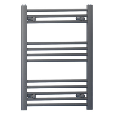 550mm x 700mm Anthracite Grey Heated Bathroom Towel Rail Radiator For Central Heating Elegant Designer In UK
