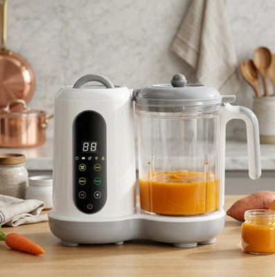 B&Q Baby Food Maker, Bpa Free Steamer Blender With Digital Display And Easy Clean, 1 Pack