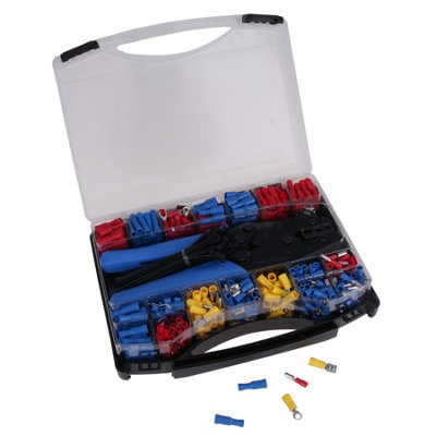 552pc Electrical Ratcheting Crimping Tool and Insulated Terminals Butt Connectors