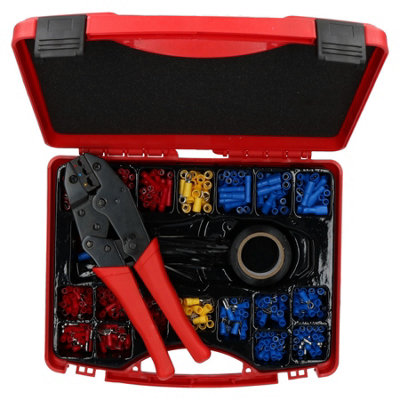 552pc Electricians Electrical Insulated Ratcheting Crimping Tool and Terminal Set