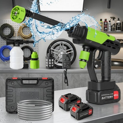  - Electric Pressure Washer 4000W High Pressure Jet Washer 3626 Psi Cordless Car Cleaner Gun Set With 2 Batteries