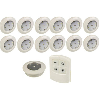Urbn-Living Set Of 12Multi-Functions Led Push Lights With Remote