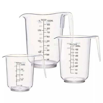 Urbn-Living 3-Pc Clear Plastic Measuring Jug Set from B&Q