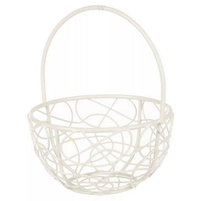 Urbn-Living IvoryMetal Mesh Round Basket Medium from B&Q