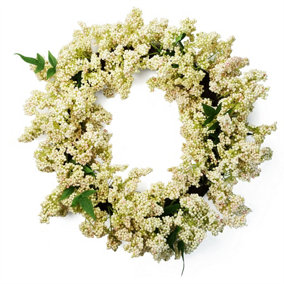 55cm Artificial Hanging White Berry Wreath