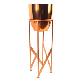 55cm Copper Planter with Matching Stand