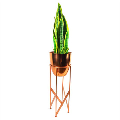 55cm Copper Planter with Matching Stand