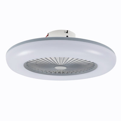 55cm Dia Acrylic Ceiling Fan with LED Light and Remote Control,3 Wind ...
