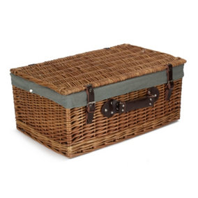 55cm Double Steamed Hamper with Grey Sage Lining