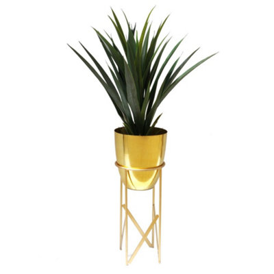 55cm Gold Planter with Matching Stand