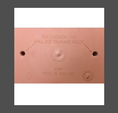 55cm Grosvenor Trough Plastic Patio Planter Rectangle 55cm Terracotta Colour