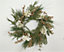 55cm Natural Looking Artificial Green Leaves, Golden Berries and White Hydrangea Flowers Wreath Front Door Hanging Christmas Decor