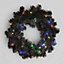 55cm Prelit Alaskan Pine Black Christmas Wreath
