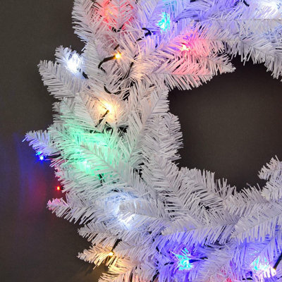 55cm Prelit Imperial Pine White Christmas Wreath Price Comparisons | Compare The Build