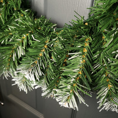 55cm Premier Christmas Snow Tipped Green Pine PVC Door Wreath