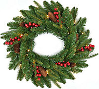 55cm Various Tips Christmas Wreath Decorated With Pine  Berries