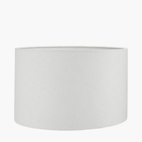 55cm White Linen Drum Table Floor Lamp Shade