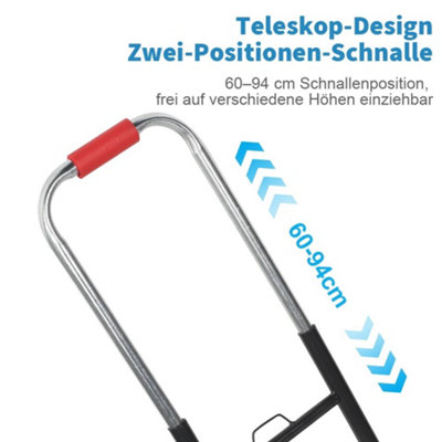 55kg Black Folding Shopping Trolley Adjustable Hand Truck Luggage Cart