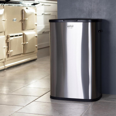 55L Touch Kitchen Bin Stainless Steel Rubbish Bin Waste Bin Slim
