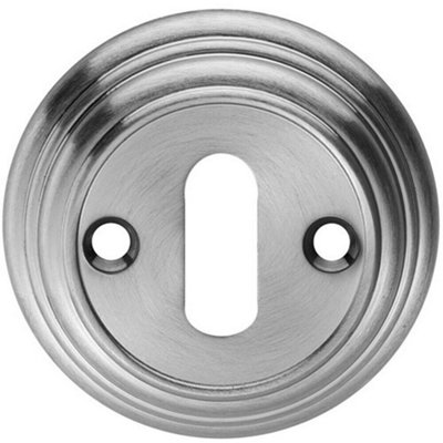 55mm Lock Profile Round Escutcheon Reeded Design Polished Chrome