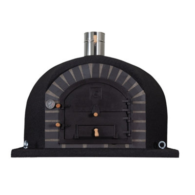 Callow Horacio Wood Fired Outdoor OvenBlack Clay Pizza & Bread Oven from B&Q