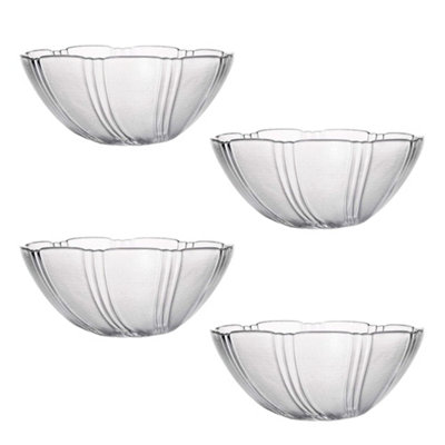 Salad Bowl Food Serving Dish 4Pcs Clear Glass 12Cm Mixing Bowls Dishwasher Safe from B&Q