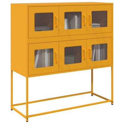 Berkfield Sideboard Mustard Yellow 100.5X39X107 Cm Cold-Rolled Steel from B&Q