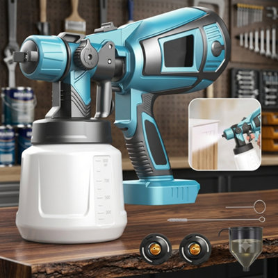  - Electric Cordless Paint Sprayer Compatible With Makita 18V Battery1000Ml Hvlp Spray Gun With 3 Spray Modes4 Nozzles & Adjustab