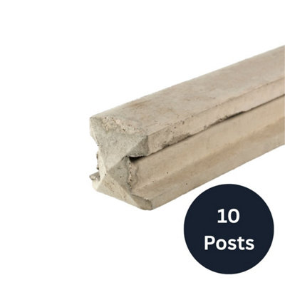  - 8Ft Slotted Concrete Intermediate Fence Post 94mm X 109mm X 2440mm (X10 Posts)