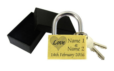 LarryRoo Love Lock 40mm Personalised Engraved Padlock With Gift BoxAnniversaryPresent Love Heart Made And Engraved By Tsm Trading from B&Q