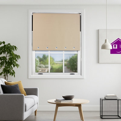 Furnished Made To Measure Blackout Roller Blinds With Square EyeletsCappuccino Roller Blind (W)90Cm (L)165Cm from B&Q