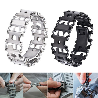 B&Q 29-In-1 Multi Functional Tool Bracelet-Black