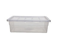 56cm Under Bed Storage Box Spacemaster Mini Clear Plastic Stackable Home Storage Box