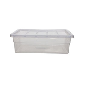 56cm Under Bed Storage Box Spacemaster Mini Clear Plastic Stackable Home Storage Box