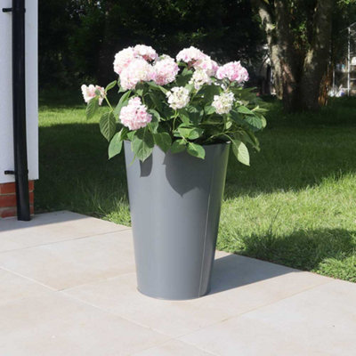 56cm Zinc Matte Grey Cone Planter