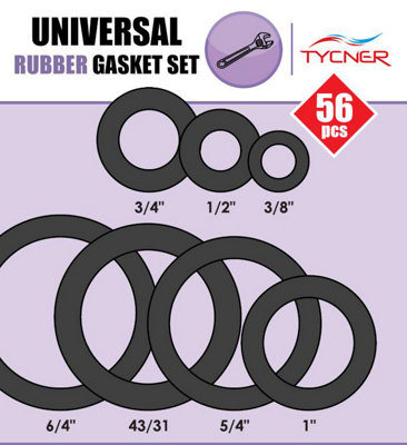 56x Kitchen Bathroom Universal Gaskets Rubber Washer Set Various Sizes Types