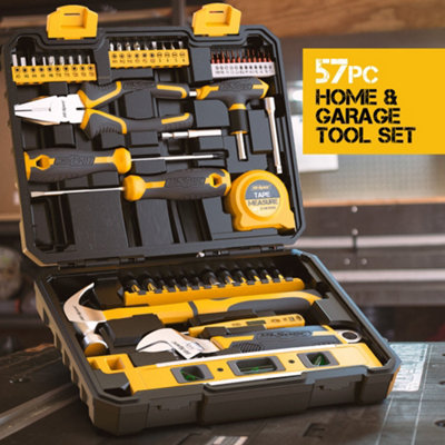 57 Pc Hand Tool Kit Complete Set for Workshop & Household Equipment by ...