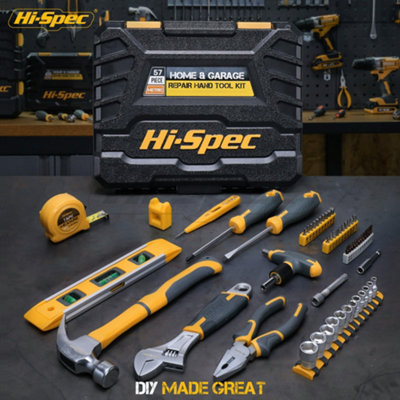 57 Pc Hand Tool Kit Complete Set for Workshop & Household Equipment by ...