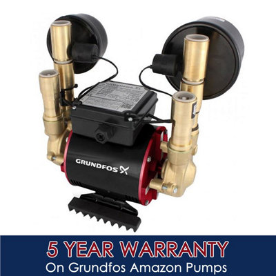 Grundfos Watermill 3.0 Bar Brass Amazon Negative Head Twin Shower Pump Stn-3.0 B from B&Q
