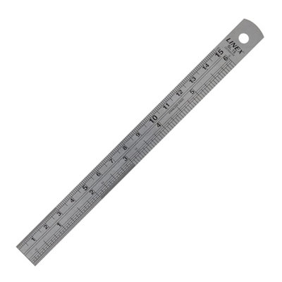 Linxor Linex Ruler 15CmStainless SteelWith Imperial And Metric Markings from B&Q