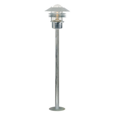 Nordlux Veje Outdoor Galvanized Steel Garden Post Coastal/marine Safe Silver,mains from B&Q