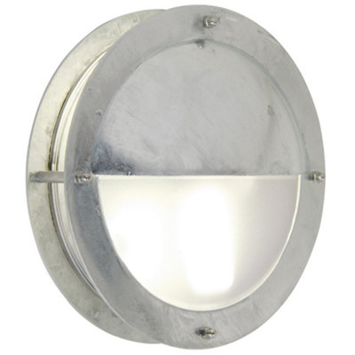 B&Q -  Malte Outdoor Galvanized Steel Wall Light Coastal/marine Safe Silver,mains