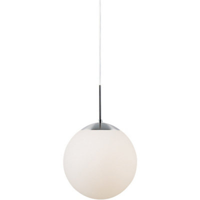 Nordlux Cafe Glass Pendant Light Hand Blown Glass White,mains from B&Q