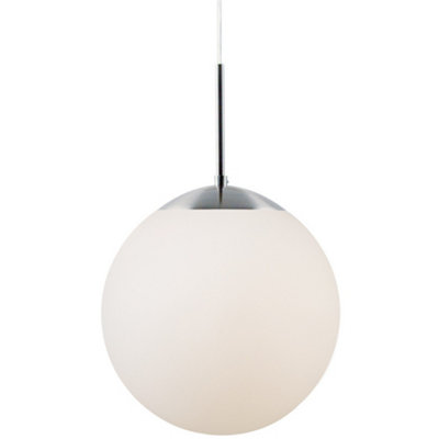 Nordlux Cafe Glass Pendant Light Hand Blown Glass White,mains from B&Q