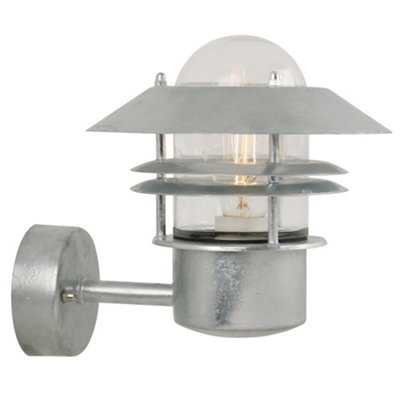 Nordlux Light Blokhus Outdoor Patio Terrace Metal Wall In Galvanized (Diam) 22Cm