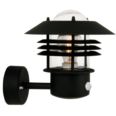 Nordlux Light/Black Vejers Sensor Outdoor Patio Terrace Metal Wall In (Diam) 22Cm