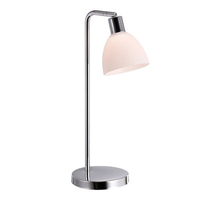 B&Q -  Ray Metal Table Lamp Adjustable Head Silver,mains