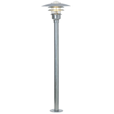 Nordlux Lonstrup Outdoor Galvanized Steel Garden Post Coastal/marine Safe Silver,mains from B&Q