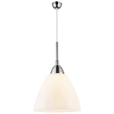 Nordlux Read Glass Pendant Light Hand Blown Glass White,mains from B&Q