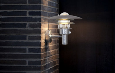Nordlux Lonstrup 32 Sensor Outdoor Patio Terrace Garden Wall Light In Galvanized (Height) 28.5Cm from B&Q